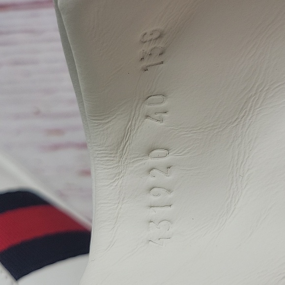 GUCCI ACE LOVED White Leather Sneakers with Red and Gold Accents SIZE 40 - Picture 7 of 14